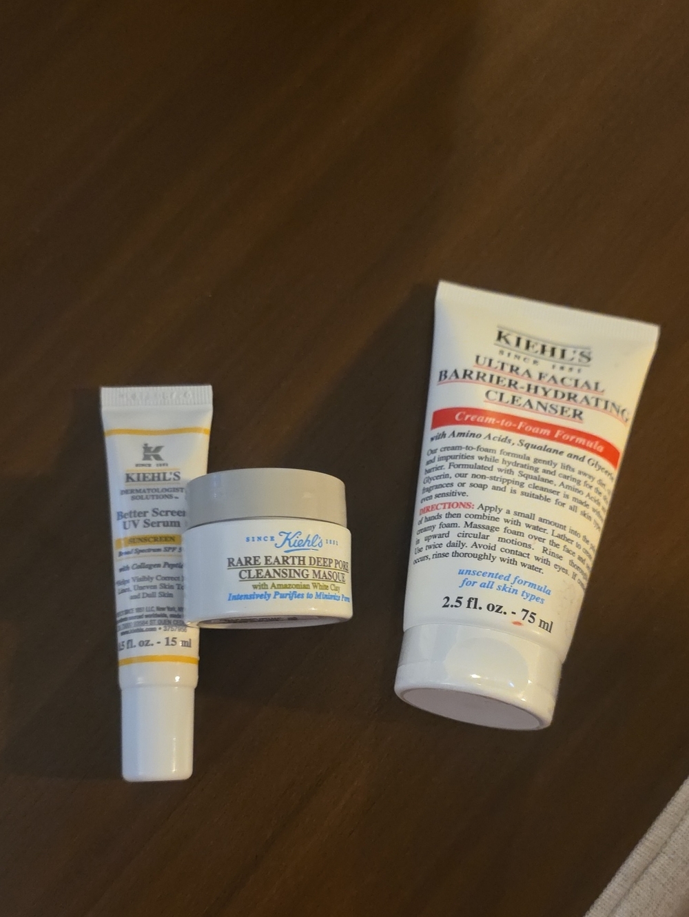 Kiehl's Skincare Bundle Ultra Facial Cleanser Better Screen UV Serum Rare Earth